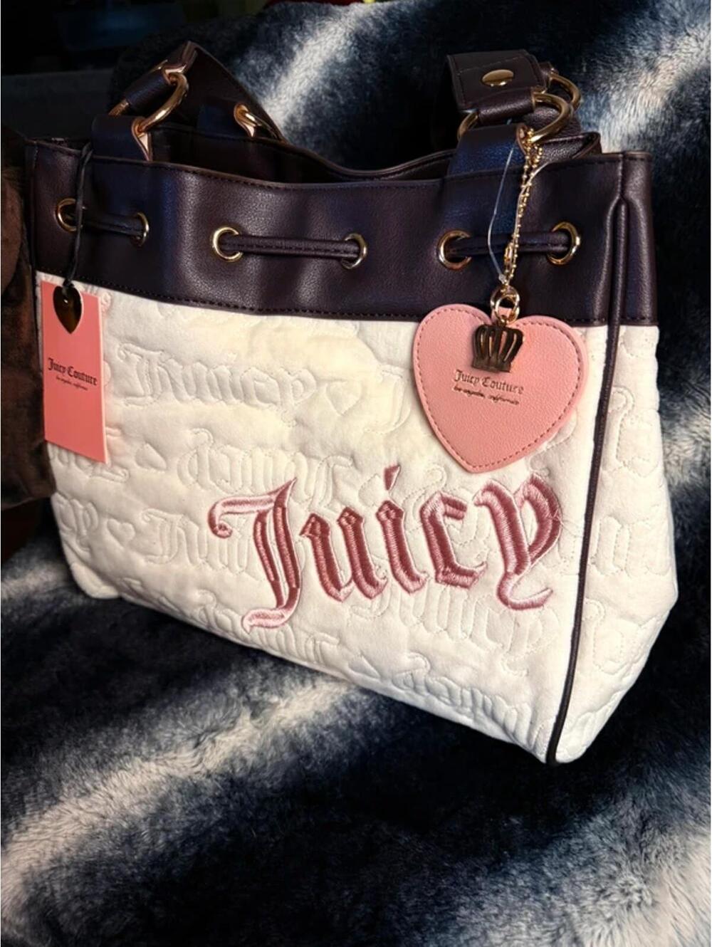 Juicy Couture Daydreamer Tote Angel Pink Brown NWT Vintage Y2K Shoulder Bag